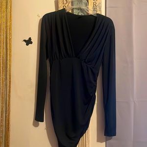 Shein black silk bodysuit